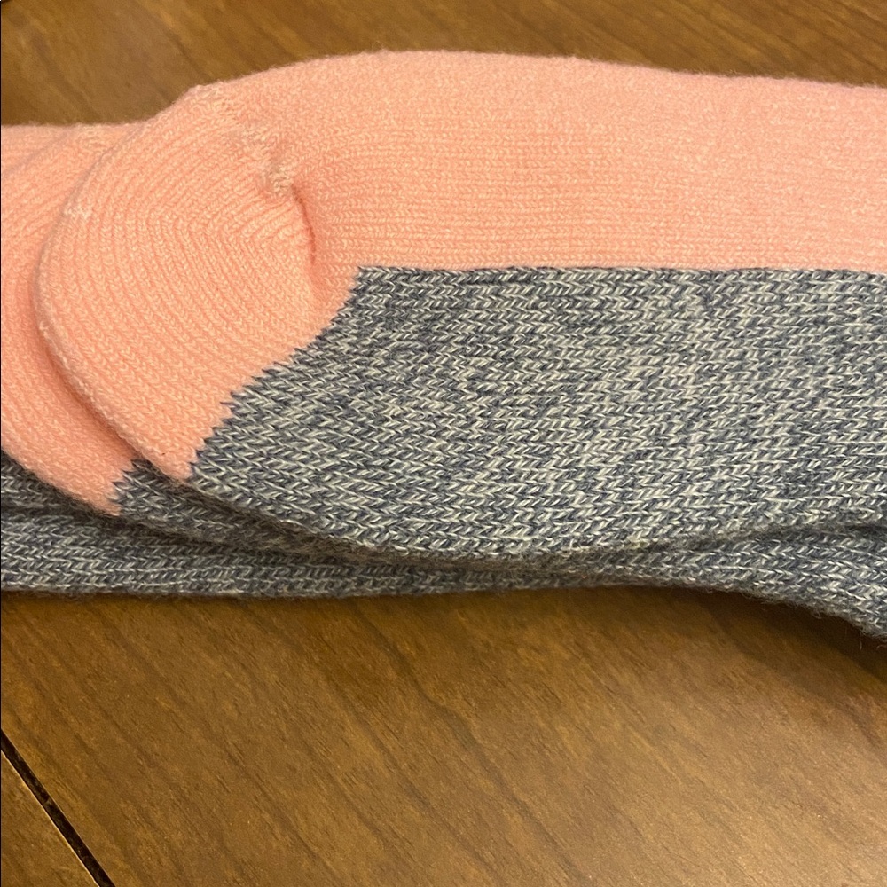 Juicy by Juicy Couture Pink and Gray Logo Knit Insulating Socks One Size. - Picture 3 of 5